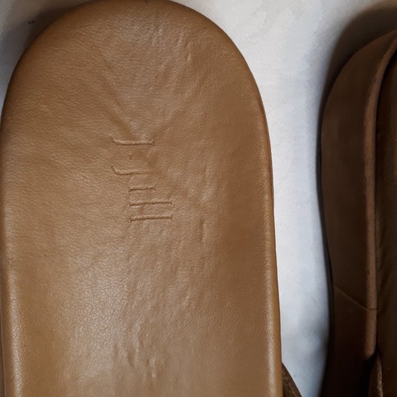 J. Jill | Suede Leather | Camel Colour | Beaded | Platform Wedge | Mule Sandals - Picture 7 of 9